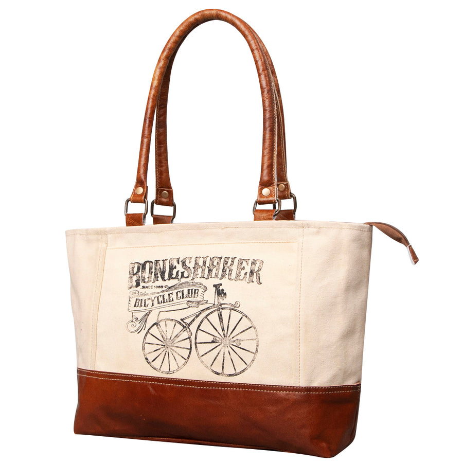 OHLAY KB460 TOTE Upcycled Canvas Genuine Leather women bag western by Hilason – Cowboy and equestrian accessories