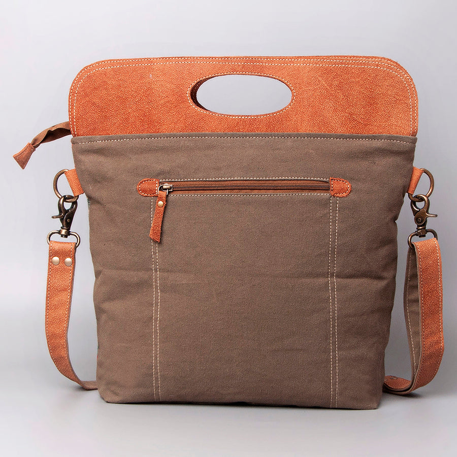 OHLAY CrossBody Upcycled Wool Canvas Genuine Leather Women Bag Western Handbag Purse | Womens Handbags Belt for Purses Summer