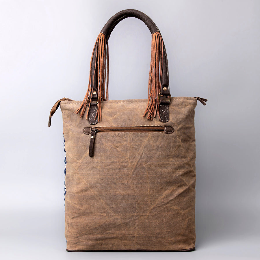 OHLAY KB466 TOTE Upcycled Wool Canvas Hair-on Genuine Leather women bag western handbag purse