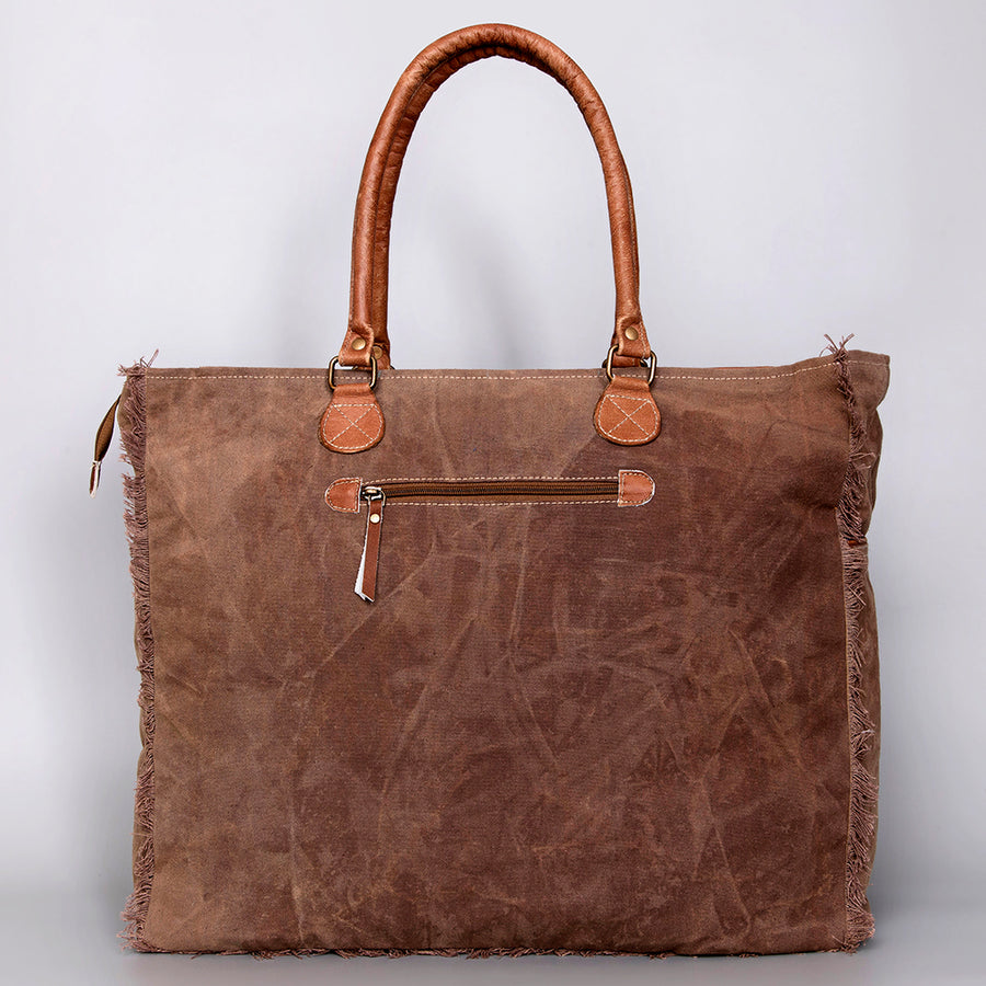 OHLAY KB473 TOTE Upcycled Wool Canvas Genuine Leather women bag western handbag purse