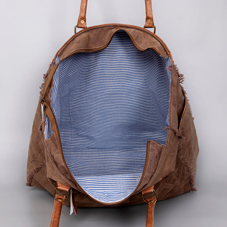 OHLAY KB473 TOTE Upcycled Wool Canvas Genuine Leather women bag western handbag purse