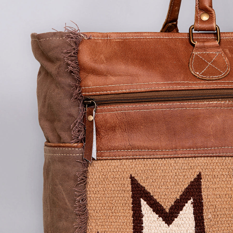OHLAY KB473 TOTE Upcycled Wool Canvas Genuine Leather women bag western handbag purse
