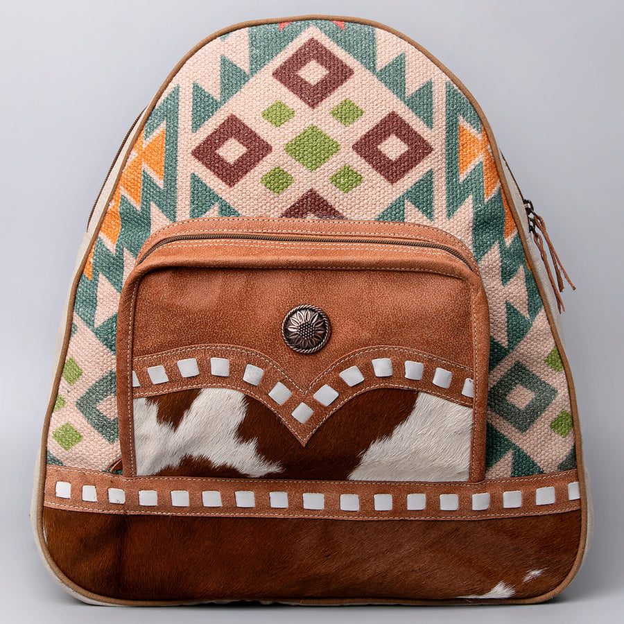 OHLAY Cross Body Upcycled Wool Canvas Hair-On Genuine Leather Women Bag Western Handbag Purse Womens Handbags Belt for Summer