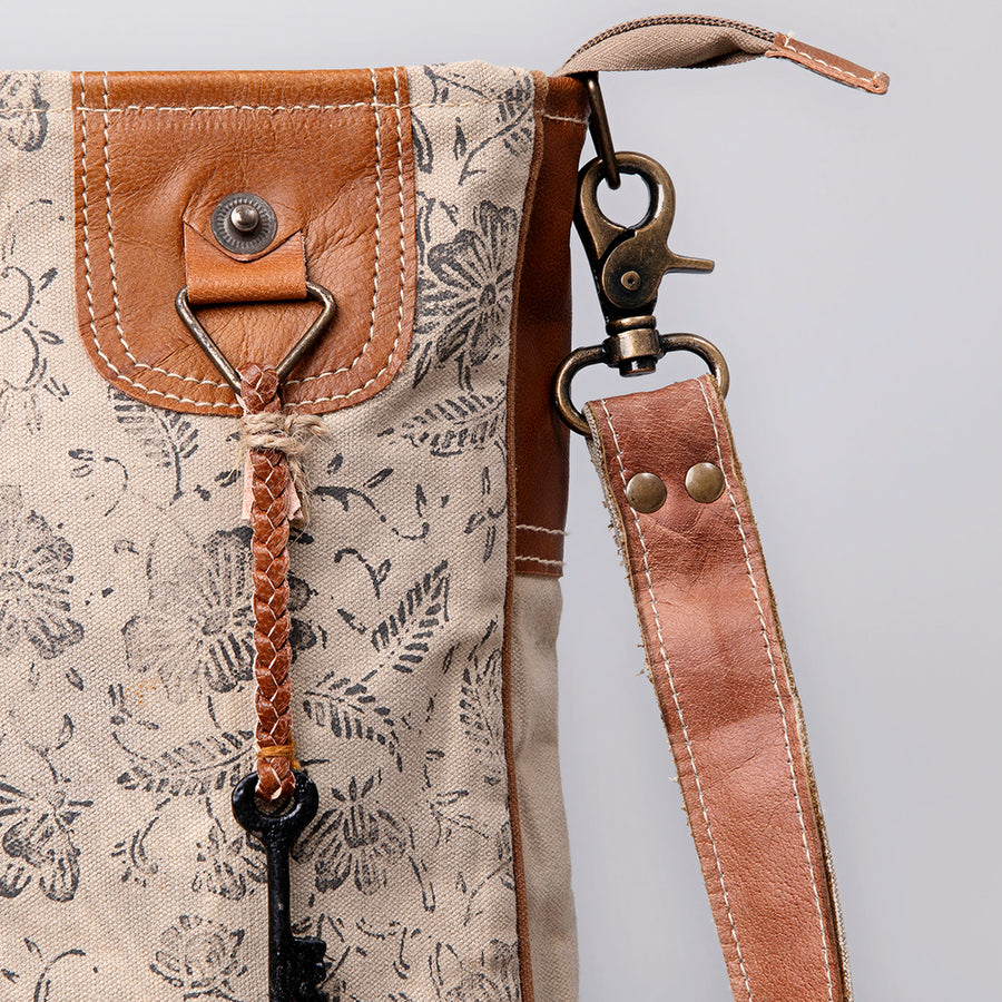 OHLAY Cross Body Upcycled Canvas Hair-On Genuine Leather Women Bag Western Handbag | Womens Handbags Belt for Summer