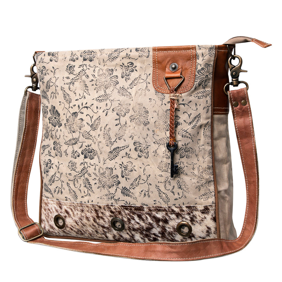 OHLAY KB486 Cross Body Upcycled Canvas Hair-On Genuine Leather women by Hilason – Cowboy and equestrian accessories