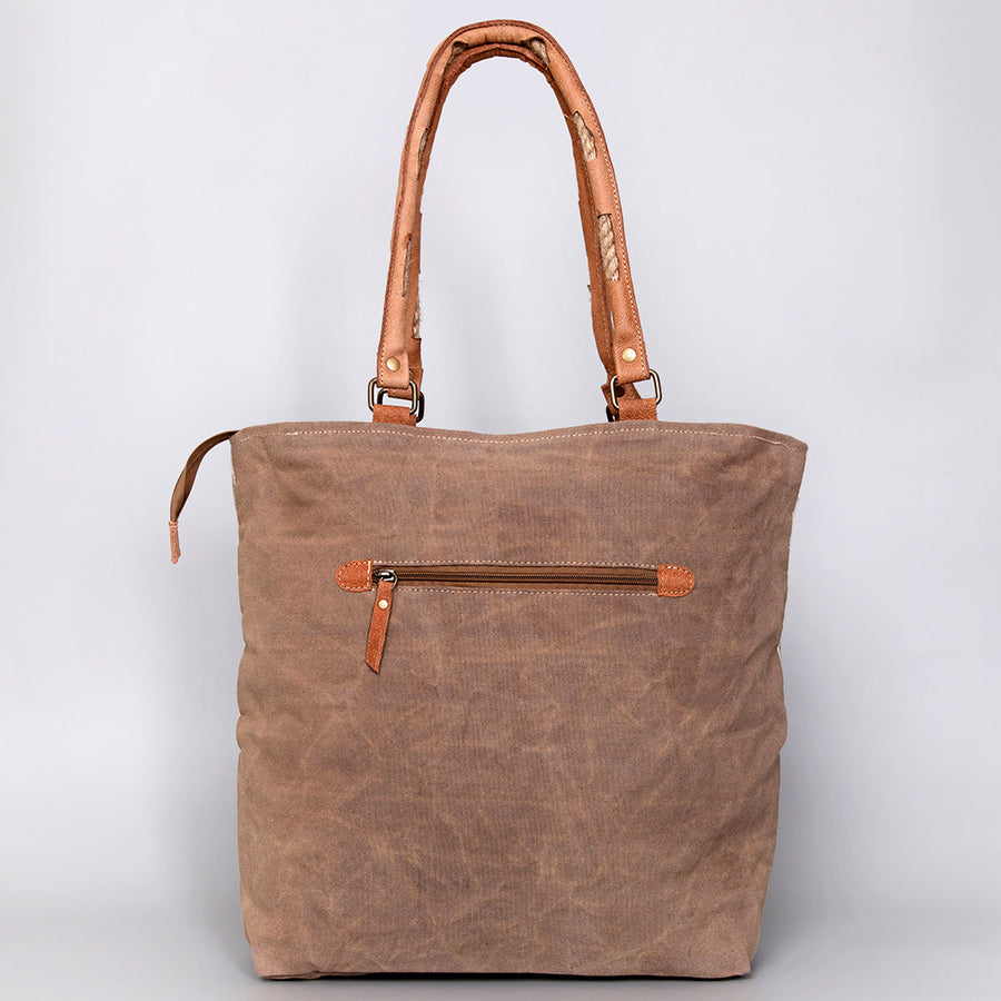 OHLAY KB487 TOTE Upcycled Wool Canvas Hair-on Genuine Leather women bag western handbag purse