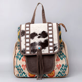 OHLAY KB488 Backpack Upcycled Canvas Hair-On Genuine Leather women bag western handbag purse