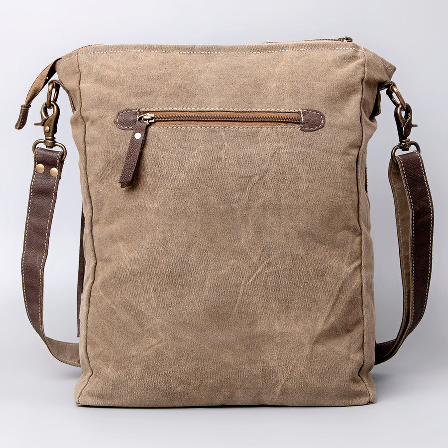 OHLAY Cross Body Upcycled Wool Canvas Hair-On Genuine Leather Women Bag Western Handbag Purse Womens Handbags Belt for Summer