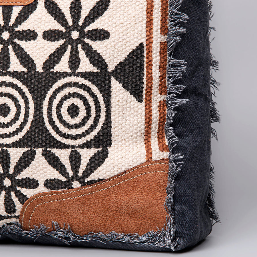 OHLAY KB491 TOTE Upcycled Wool Canvas Genuine Leather women bag western handbag purse