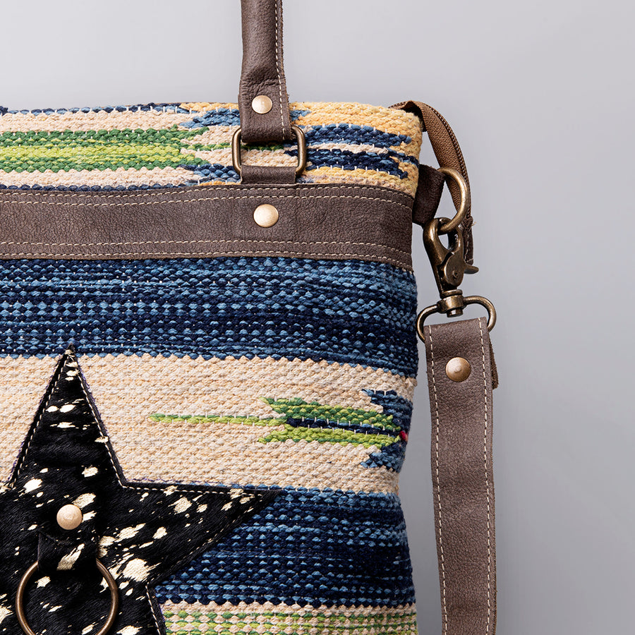 OHLAY KB492 TOTE Upcycled Wool Canvas Genuine Leather women bag western handbag purse