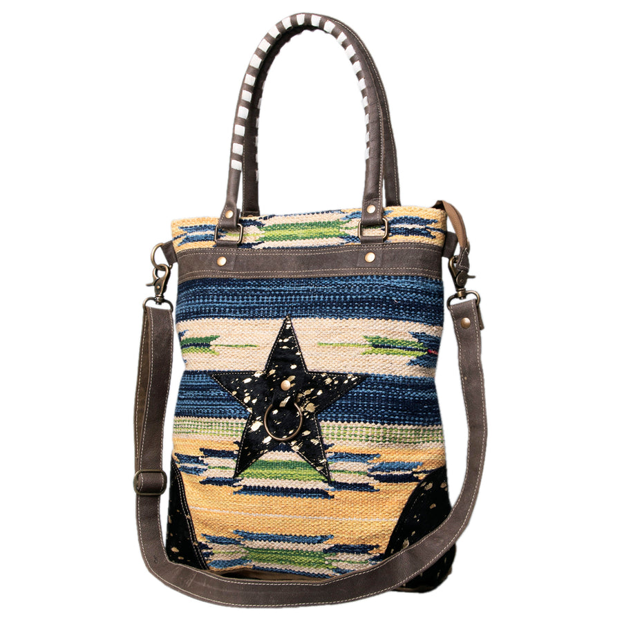 OHLAY KB492 TOTE Upcycled Wool Canvas Genuine Leather women bag by Hilason – Cowboy and equestrian accessories