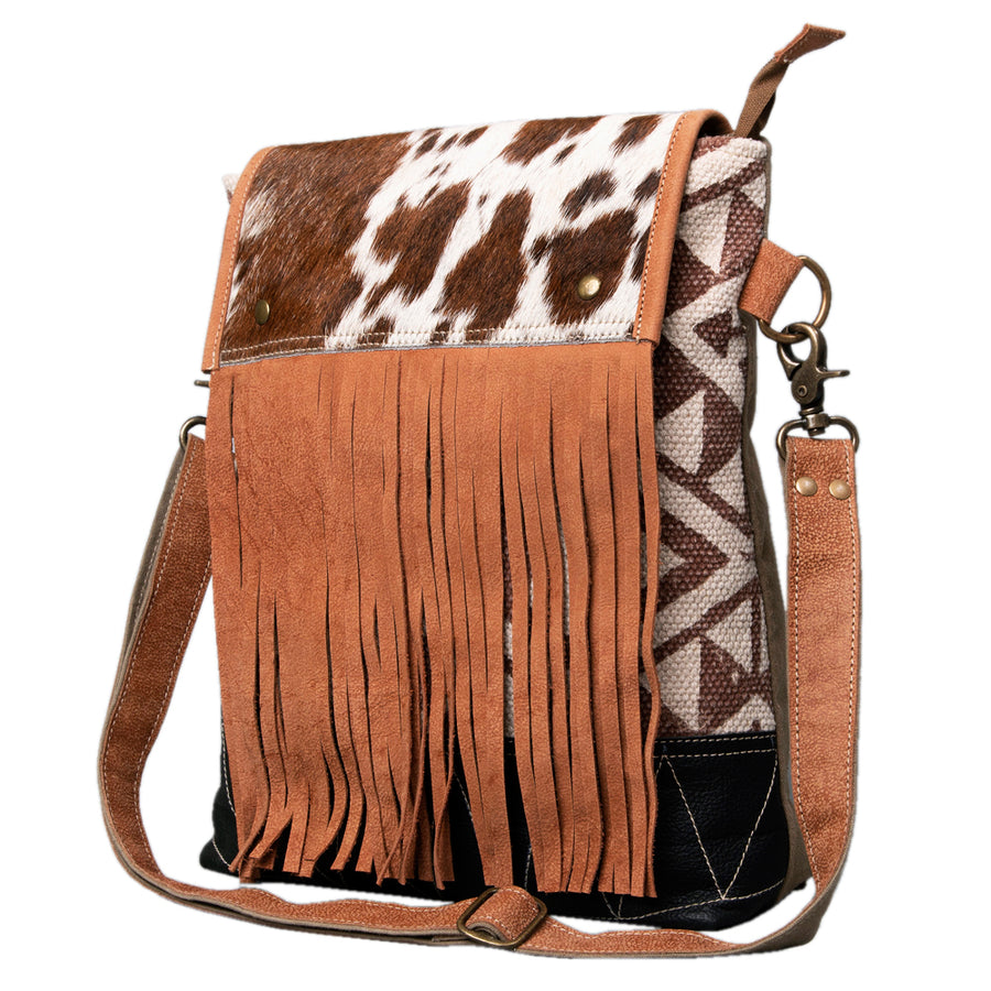 OHLAY KB495 Cross Body Upcycled Wool Upcycled Canvas Hair-On Genuine by Hilason – Cowboy and equestrian accessories
