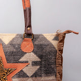 OHLAY WEEKENDER Upcycled Wool Upcycled Canvas Embossed Hair-on Genuine Leather women bag western handbag purse