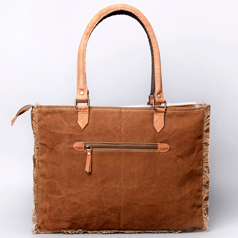 OHLAY KB502 TOTE Upcycled Wool Canvas Hair-on Genuine Leather women bag western handbag purse