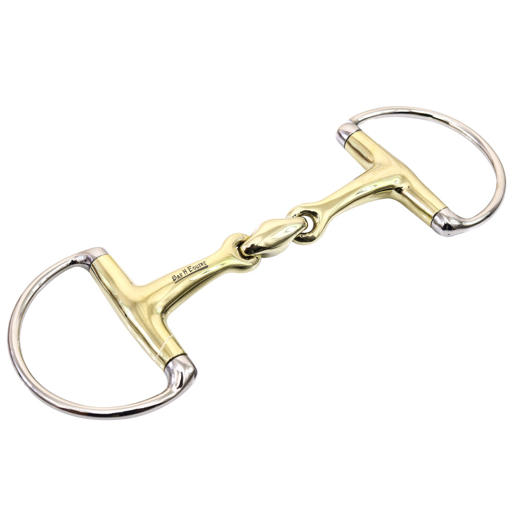 Bar H Equine Eggbutt D Ring French Link Snaffle Brass Mouth Bit 5 in Mouth  W/ 3 in Ring | Bits for Horses | Horse Bit | Horse Bits | Snaffle Bits for 