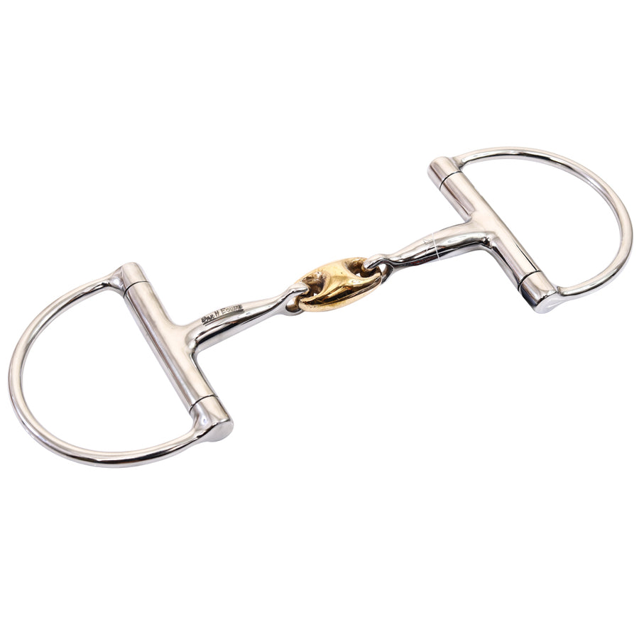 Metal horse bit with gold-tone center connector - Uhorse