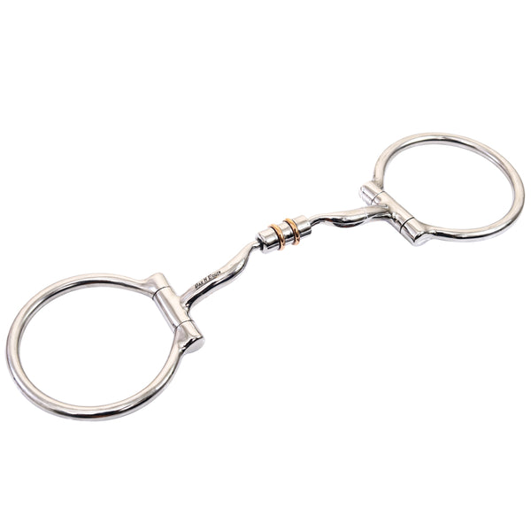 Bar H Equine Small Port D Ring Snaffle Tongue Relief W/ Roller Copper by Hilason – Cowboy and equestrian accessories