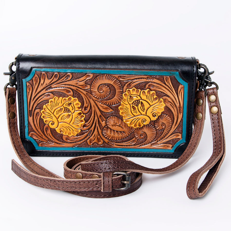 American Darling Organizer Hand Tooled Genuine Leather Western Women Bag Handbag Purse | for Cute