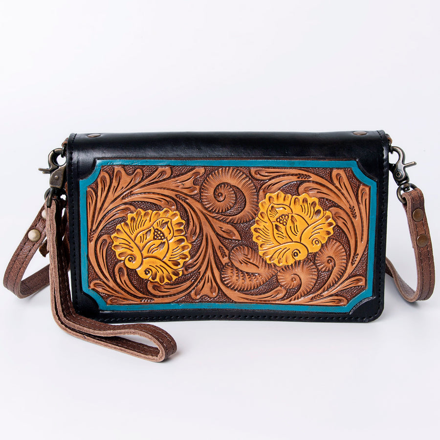 American Darling Organizer Hand Tooled Genuine Leather Western Women Bag Handbag Purse | for Cute