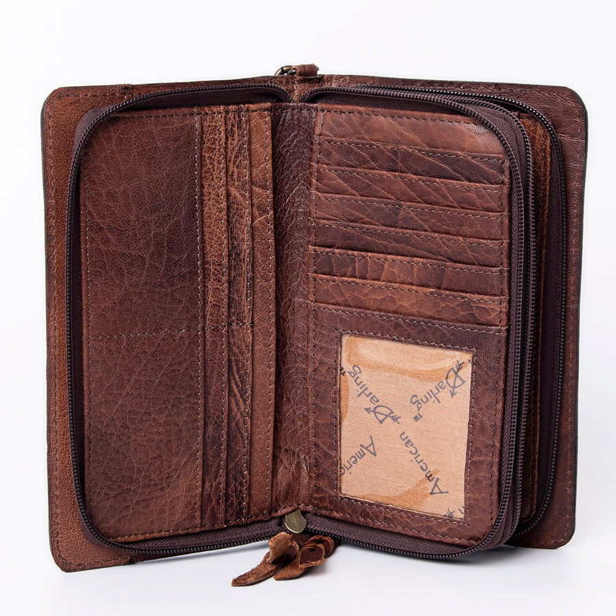 American Darling Organizer Hand Tooled Genuine Leather Western Women Bag Handbag Purse | for Cute