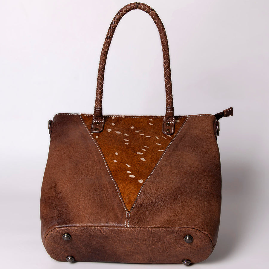 American Darling Leather Tote Bag – Hair-on Cowhide Accents, Premium Western Design, Spacious Handbag