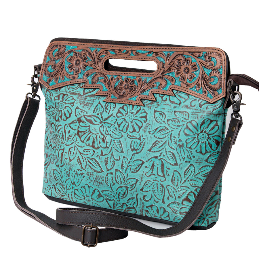 OHLAY SKBG176 Clutch Hand Tooled Embossed Genuine Leather women bag by Hilason – Cowboy and equestrian accessories