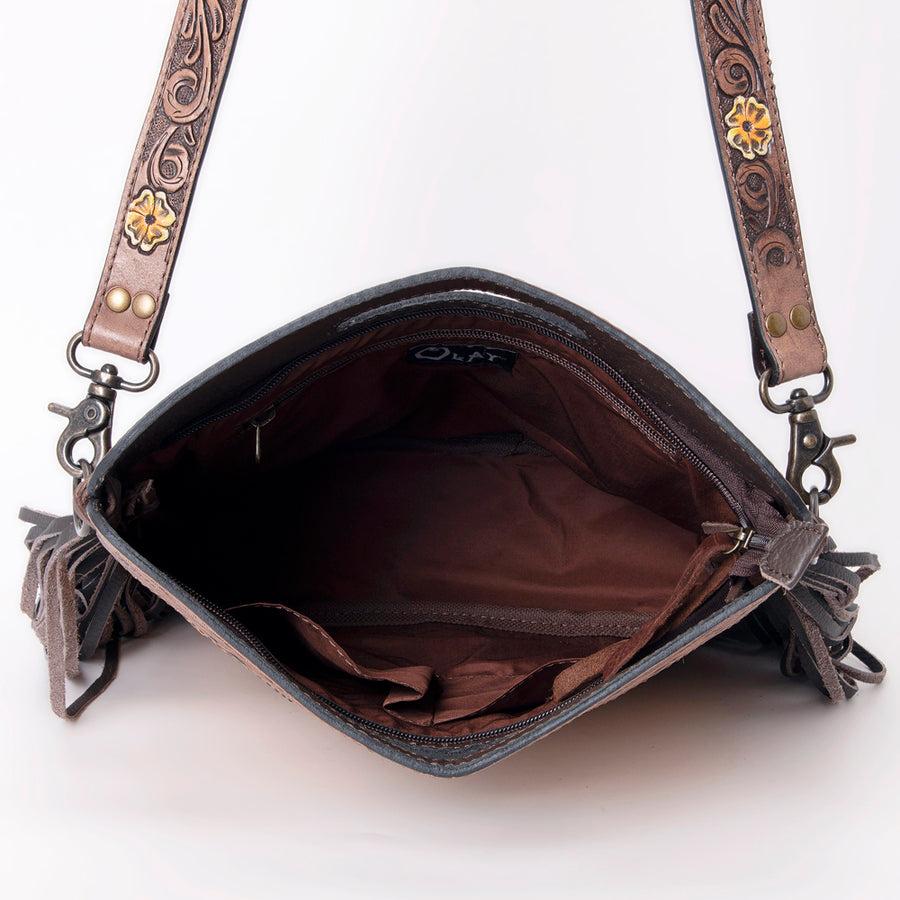 OHLAY Clutch Hand Tooled Genuine Leather Women Bag Western Handbag Purse | Purses for Cute