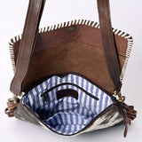 OHLAY KBK129 Cross Body Hand Tooled Hair-On Genuine Leather women bag western Handbag purse