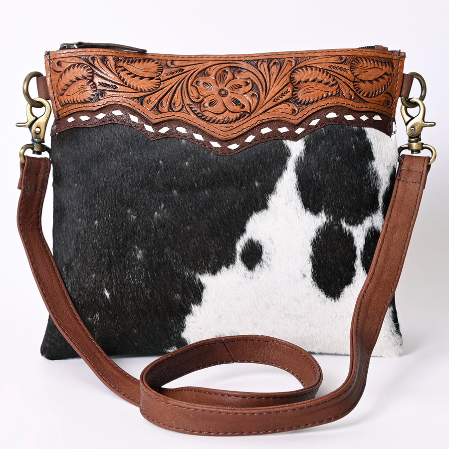 OHLAY Hobo Hand Tooled Hair-On Genuine Leather Women Bag Western Handbag Purse | Womens Handbags Belt for Summer