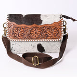 Ohlay Bags KBK133 Clutch Hand Tooled Hair-On Genuine Leather Women Bag Western Handbag Purse