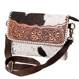 Ohlay Bags KBK133 Clutch Hand Tooled Hair-On Genuine Leather Women Bag Western Handbag Purse