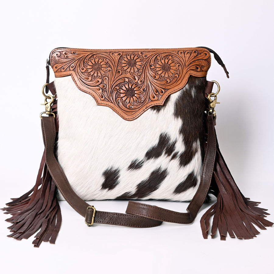 OHLAY Hobo Hand Tooled Hair-On Genuine Leather Women Bag Western Handbag Purse | Womens Handbags Belt for Summer