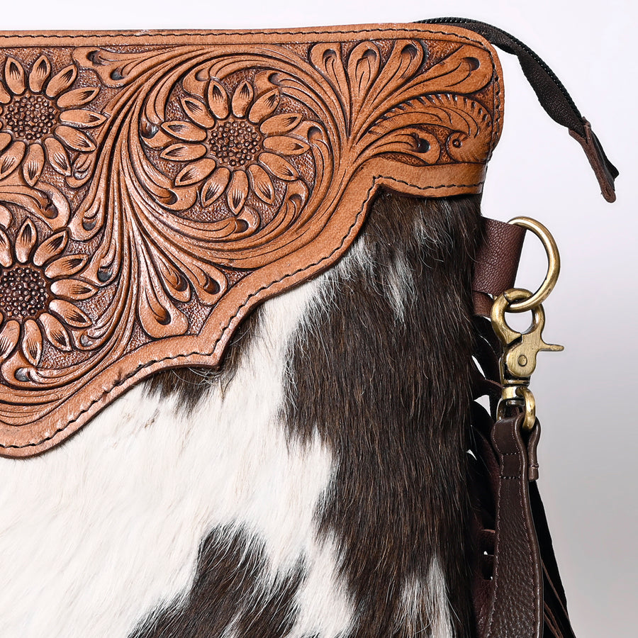 OHLAY Hobo Hand Tooled Hair-On Genuine Leather Women Bag Western Handbag Purse | Womens Handbags Belt for Summer
