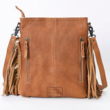 American Darling Messenger Hand Tooled Hair On Genuine Leather Western Women Bag Handbag Purse | Cute