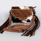 American Darling ADBG1050 Small Crossbody Hand Tooled Hair-On Genuine Leather Women Bag Western Handbag Purse