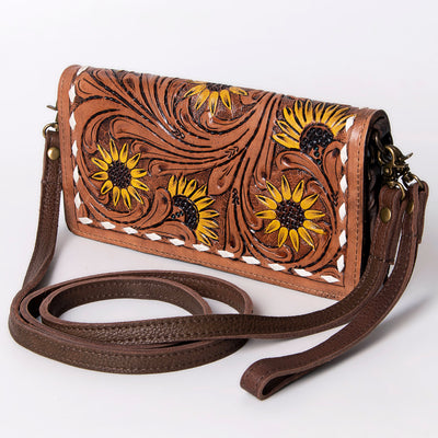 American Darling Organiser Bag, Hand Painted Western Leather, Vegetable Tanned Full Grain, 4in (H) X 8in (W) X 1.5in (D)