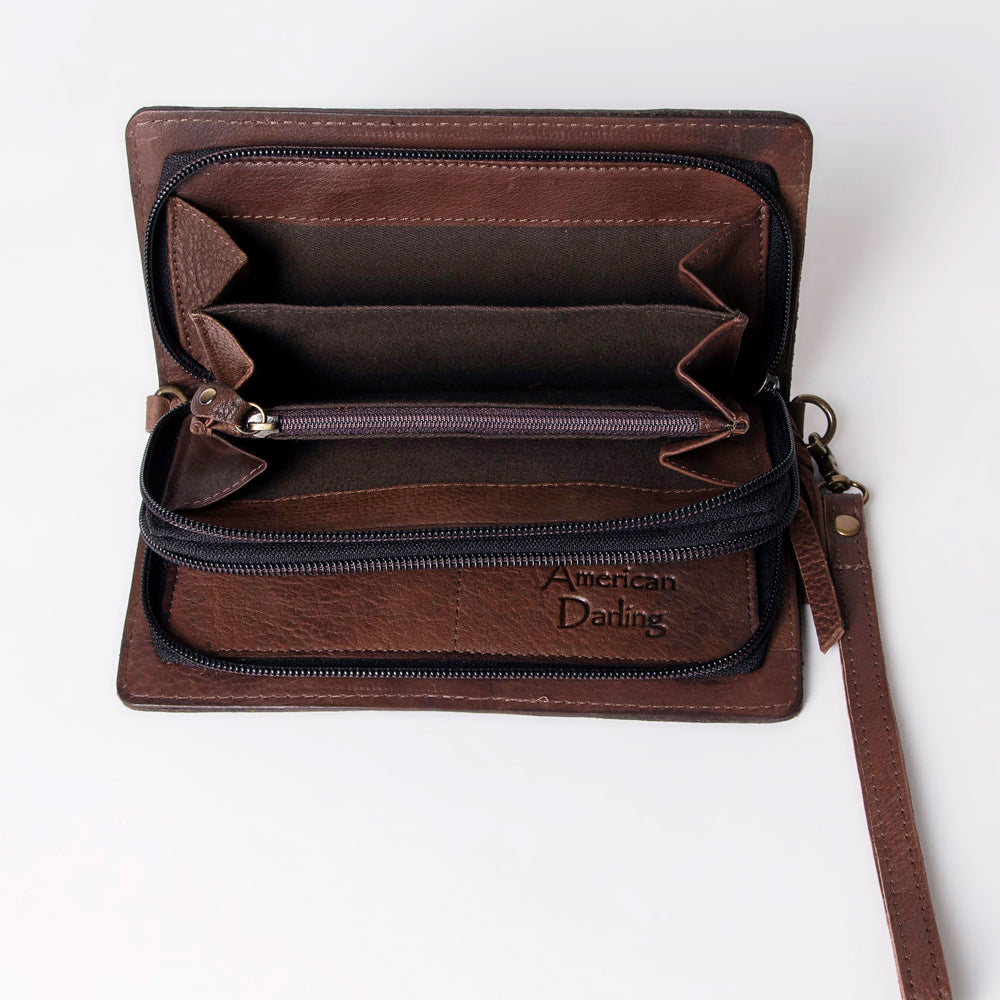 American Darling ADBGM169F Organiser Hand Tooled Genuine Leather Women Bag Western Handbag Purse