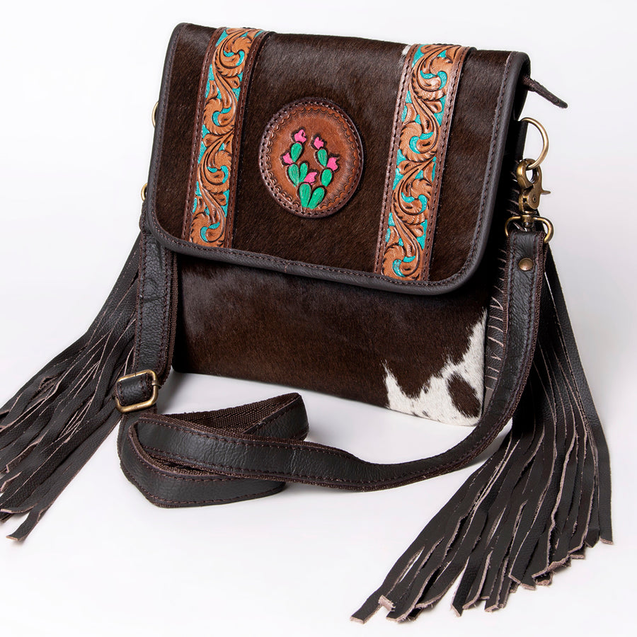 Ohlay Bags KBA126 Cross Body I Hand Tooled Hair-On Genuine Leather by Hilason – Cowboy and equestrian accessories