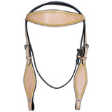 Hilason Western Horse Leather Headstall Tan