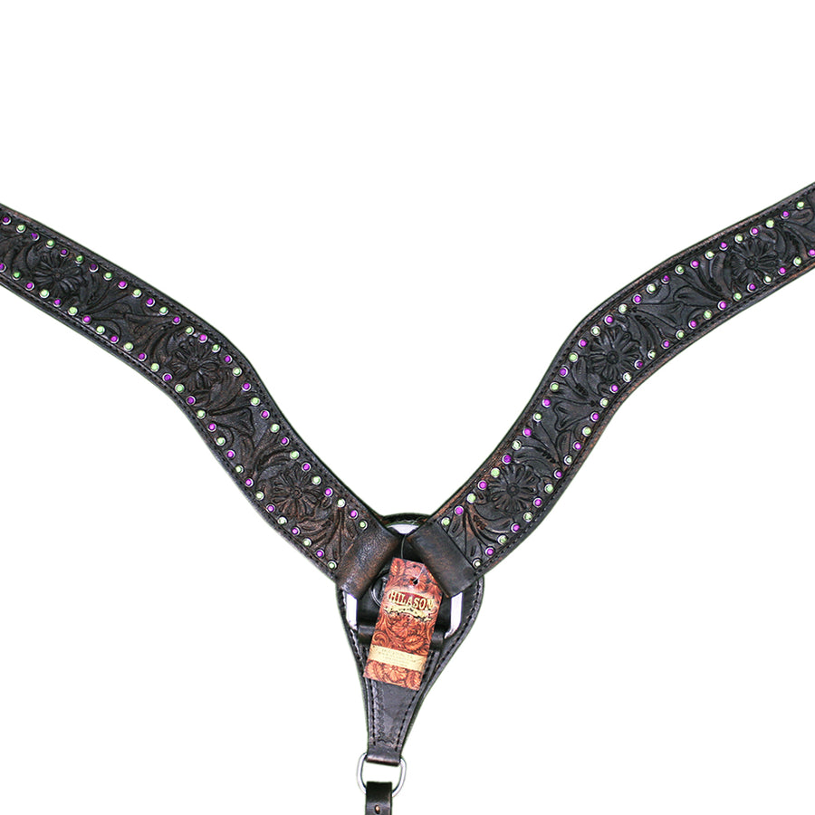 W. H. Breast Collar Tk. American Leather Hilason by Hilason – Cowboy and equestrian accessories