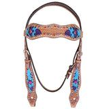 W. H. Headstall Bridle American Leather Hilason by Hilason – Cowboy and equestrian accessories