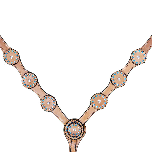 HILASON Western Horse Headstall Breast Collar Tack Set Genuine American Leather - Uhorse