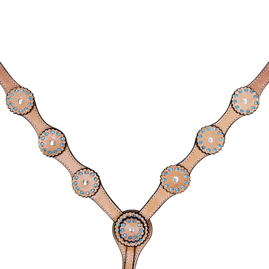 HILASON Western Horse Headstall Breast Collar Tack Set Genuine American Leather - Uhorse
