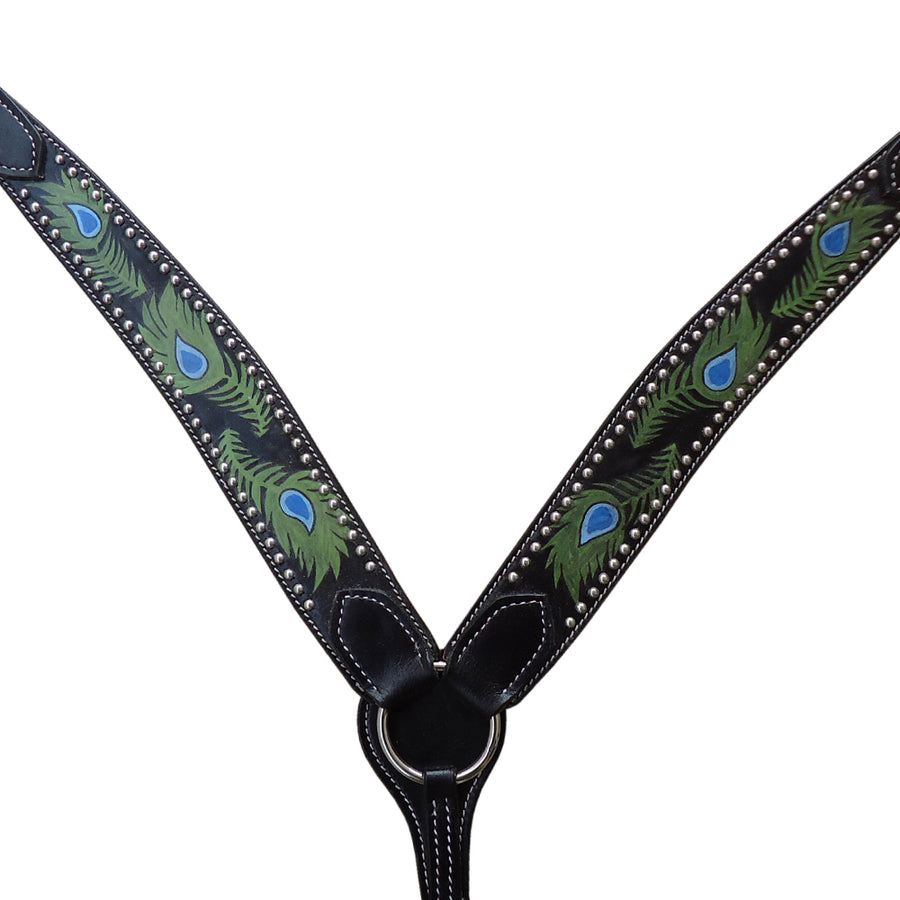 HILASON Western Horse Breast Collar American Leather Black | for Horses