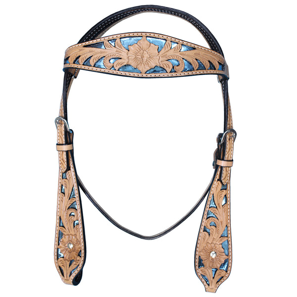 Hilason Western Horse Headstall Bridle American Leather Tan - Uhorse