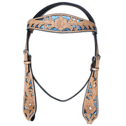 HILASON Western Horse Headstall Bridle American Leather Tan | for Horses Headstalls