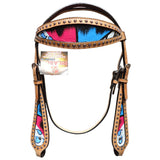 HILASON Western Horse Headstall Bridle American Leather Tan | for Horses Headstalls