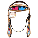 Hilason Western Horse Headstall Bridle American Leather Tan