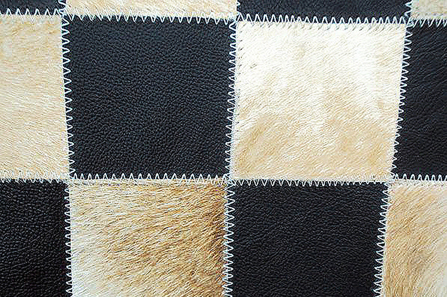 Pl424F- Smooth Leather Patchwork Cushion Pillow Cover 16 X