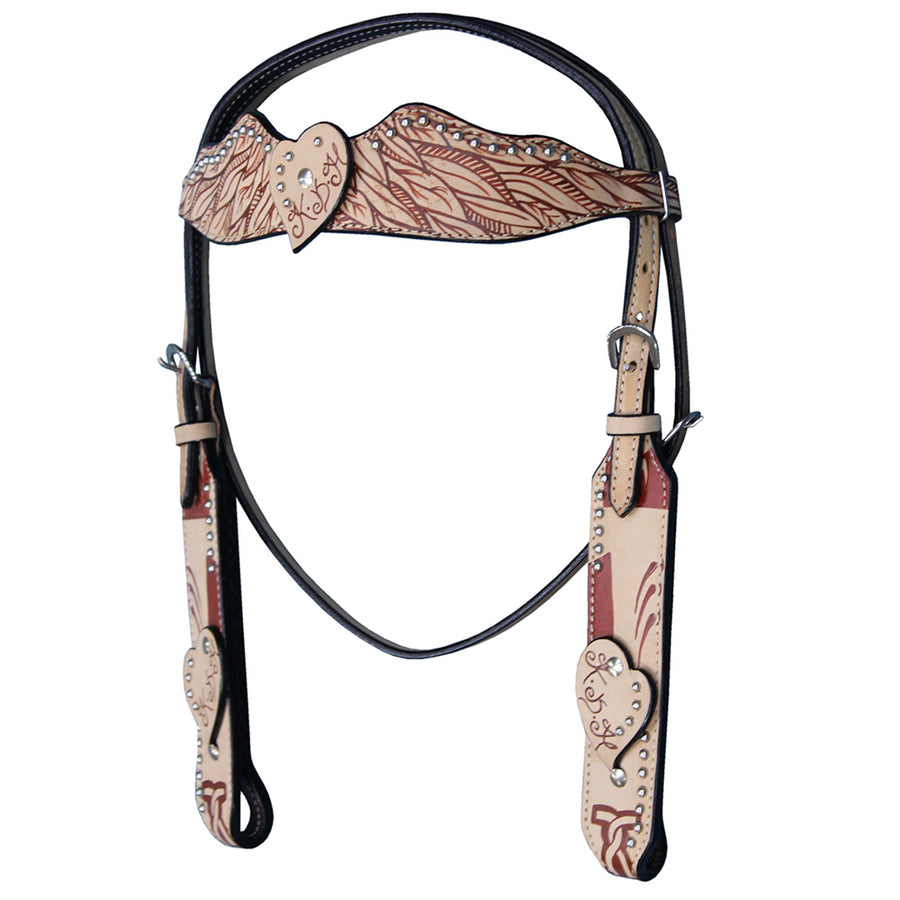 Hilason W. H. Headstall Bridle American Leather Tan by Hilason – Cowboy and equestrian accessories